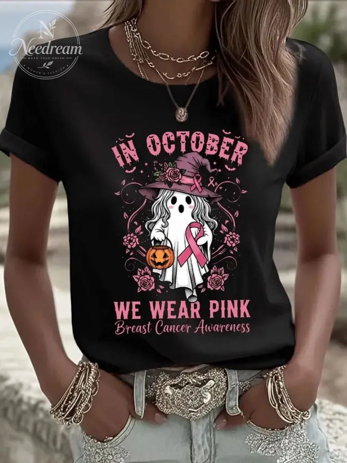 Women's  Breast Cancer Print T-Shirt