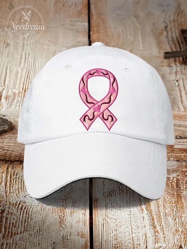 Unisex Breast Cancer Awareness Ribbon Print Hat