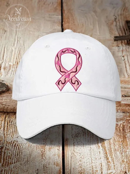 Unisex Breast Cancer Awareness Ribbon Print Hat