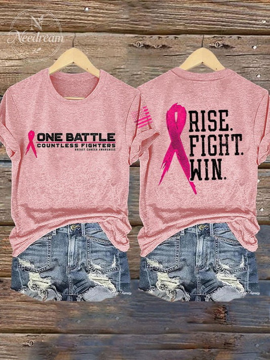 Women'S Breast Cancer Print Short Sleeve T-Shirt