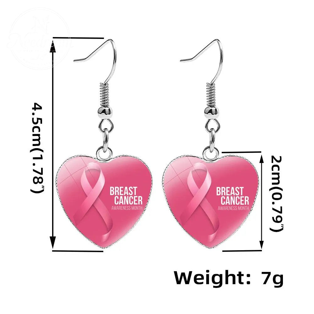 AIDS Breast Prevention Badge Earrings