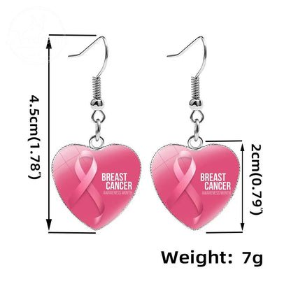AIDS Breast Prevention Badge Earrings