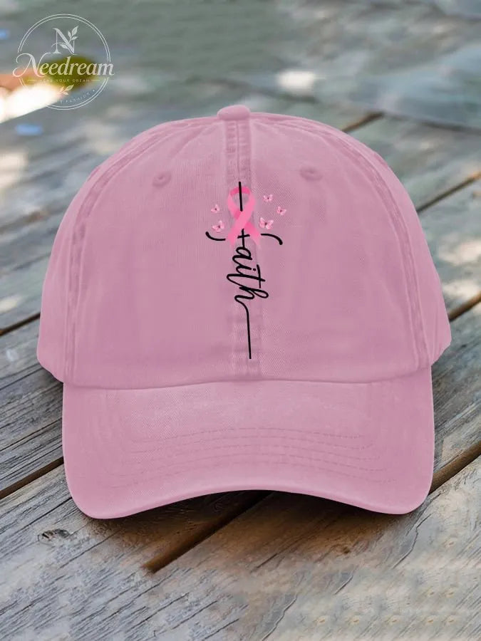 Unisex Faith Breast Cancer Baseball Cap