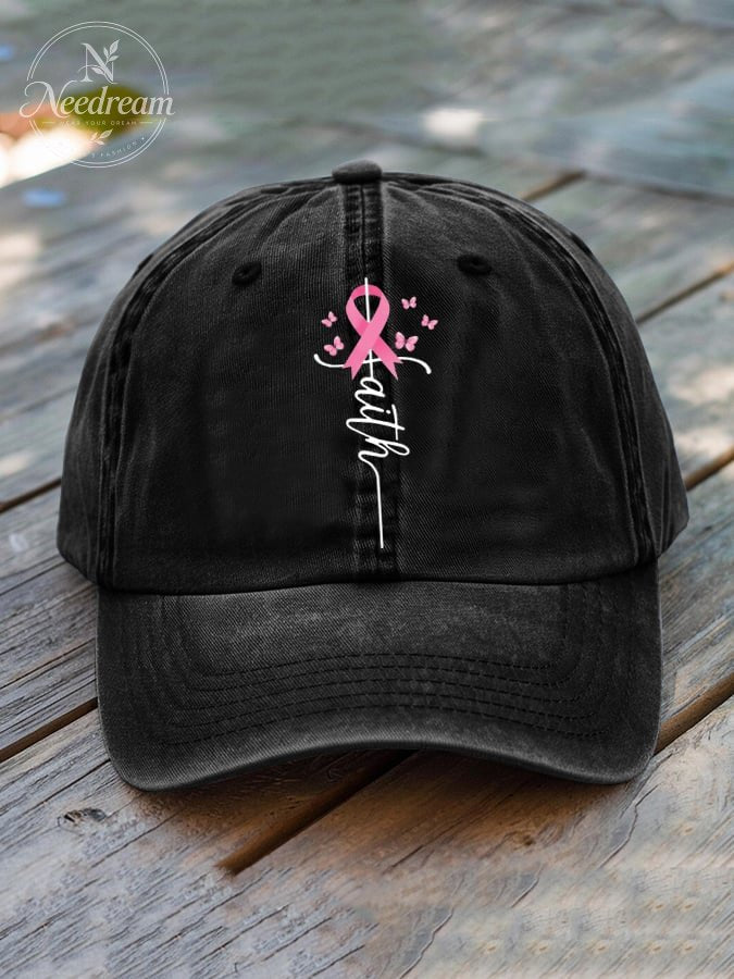 Unisex Faith Breast Cancer Baseball Cap