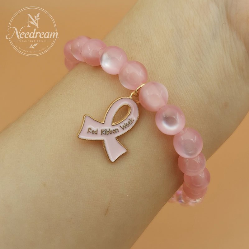 Faith, Hope, Care For Women'S Health, Pink Ribbon Bracelet