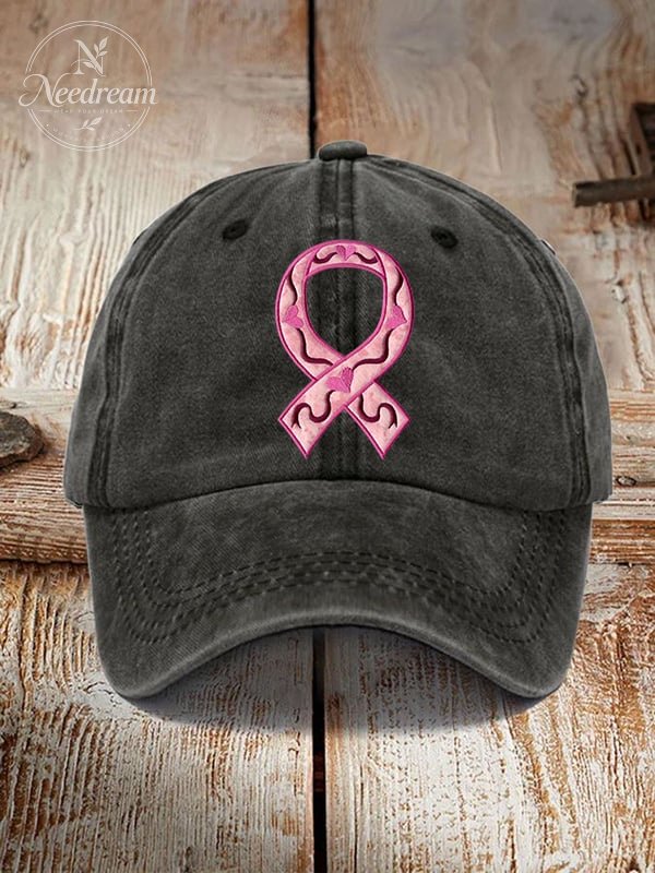 Unisex Breast Cancer Awareness Ribbon Print Hat