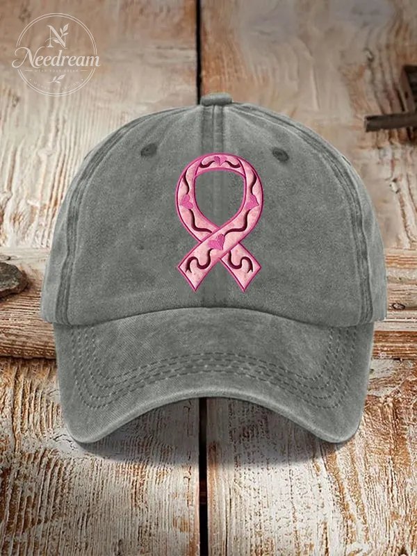 Unisex Breast Cancer Awareness Ribbon Print Hat