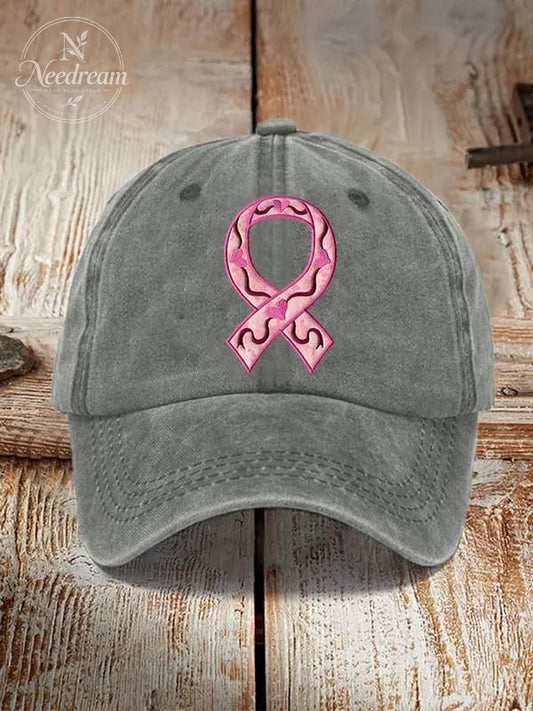 Unisex Breast Cancer Awareness Ribbon Print Hat