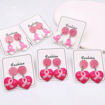 Pink Ribbon Care AIDS Prevention Earrings