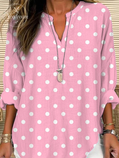 Women's Pink Dots Print Shirt