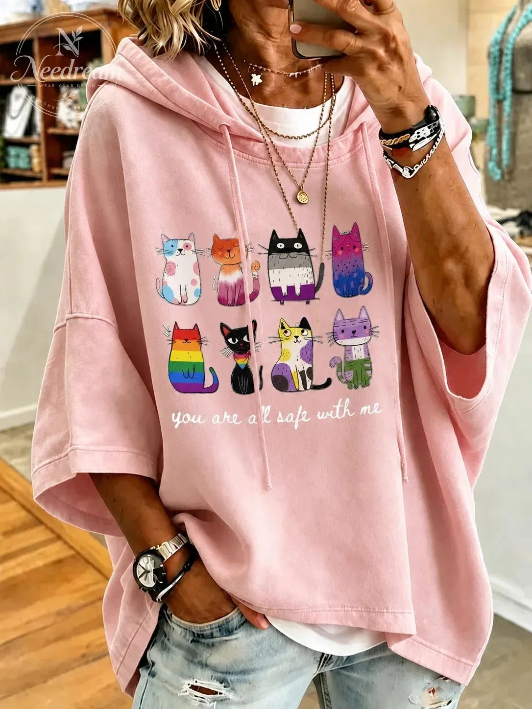 Women'S You Are All Safe With Me Oversized Hoodie