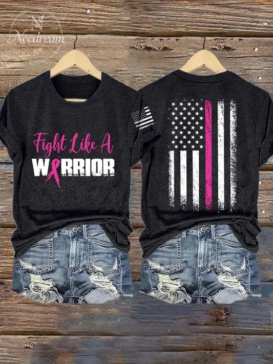 Women'S Breast Cancer Awareness Print Short Sleeve T-Shirt