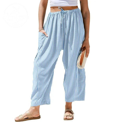 Women's Wide Leg Gingham Striped Plaid Pants