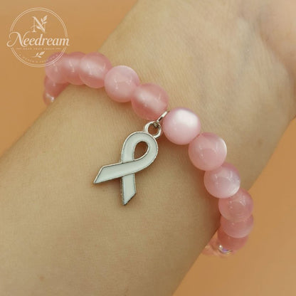 Faith, Hope, Care For Women'S Health, Pink Ribbon Bracelet