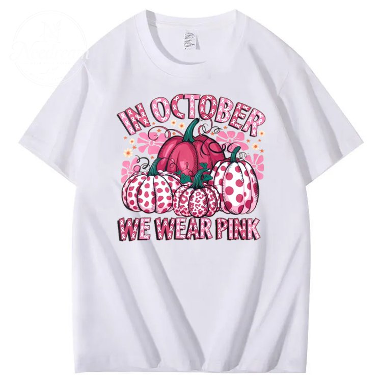 In October We Wear Pink Pattern100% Cotton T-Shirt