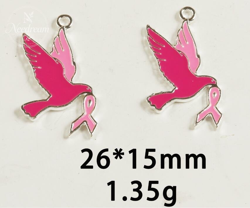Breast Cancer Awareness Warrior Pink Alloy Pendant Accessory(Two Pack)