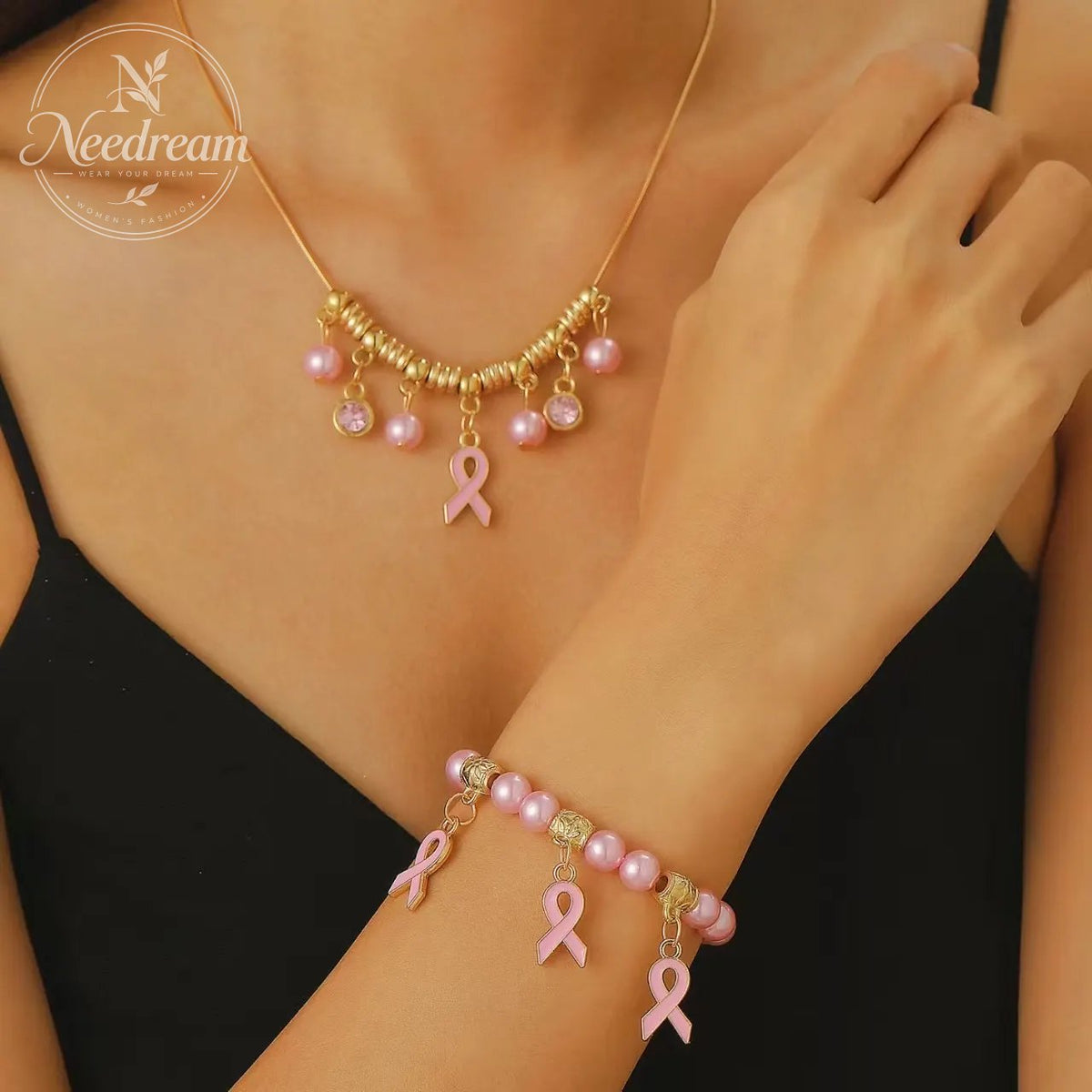 AIDS Breast Prevention Badge Necklace