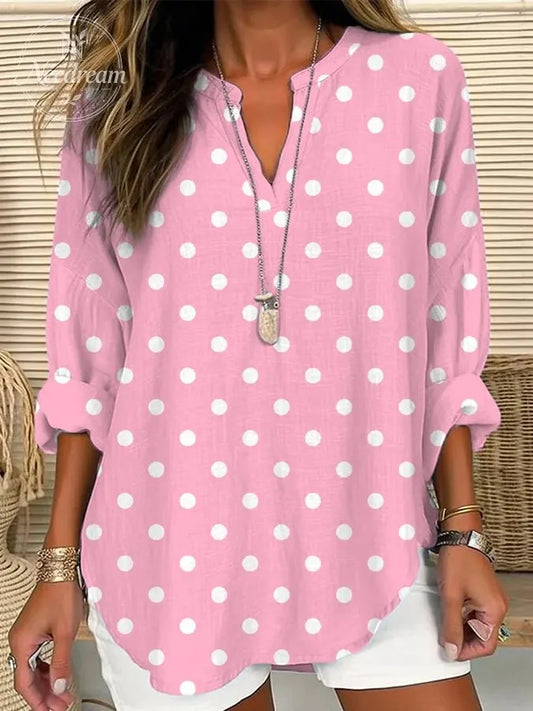 Women's Pink Dots Print Shirt