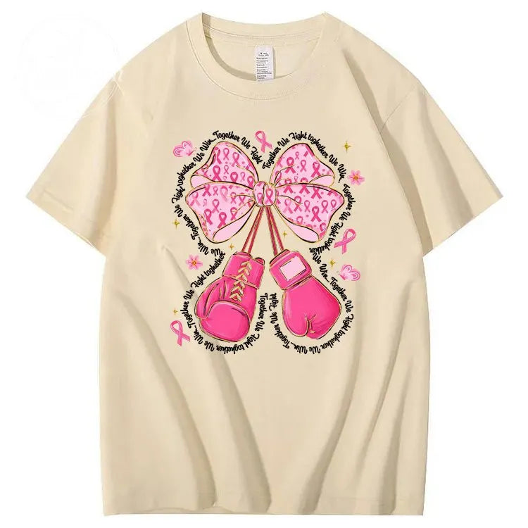 In October Breast Cancer Pattern100% Cotton T-Shirt