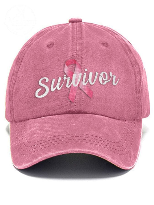 Breast Cancer Survivor Print Baseball Cap