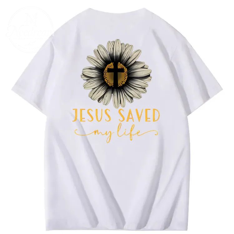 Jesus Saves My Life Pattern100% Cotton T-Shirt