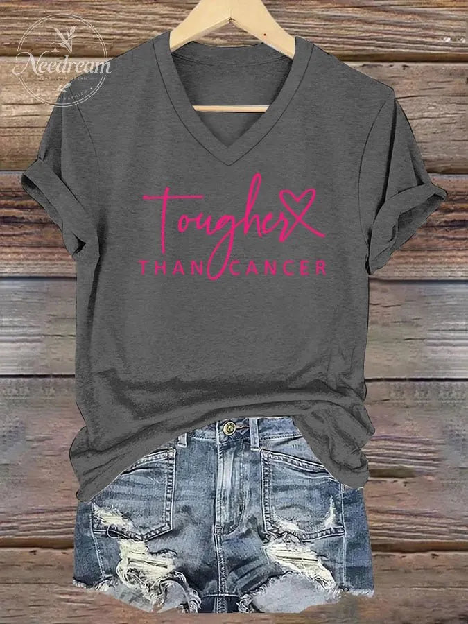 Women's Breast Cancer Printed Short Sleeve T-shirt