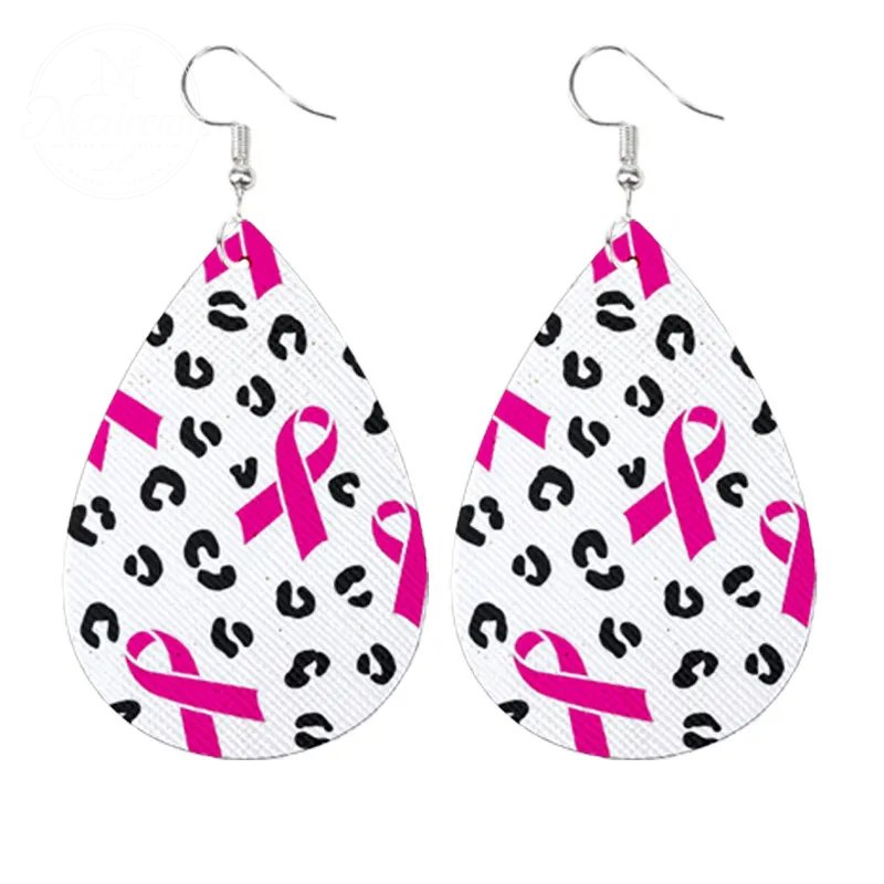 Caring For AIDS Pink Water Drop Earrings