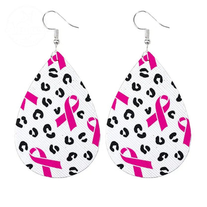 Caring For AIDS Pink Water Drop Earrings