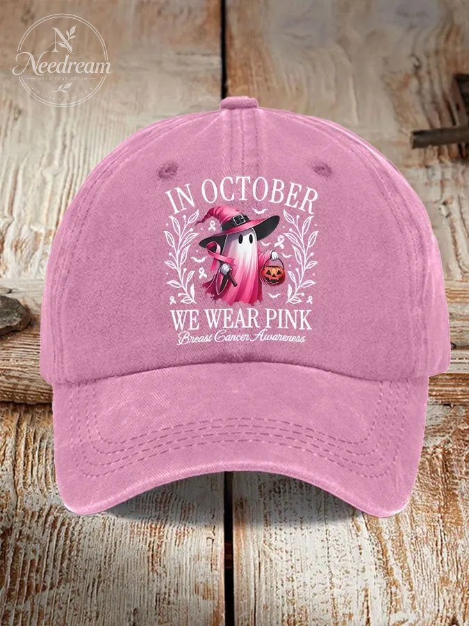 Unisex Breast Cancer In October We Wear Pink Print Hat