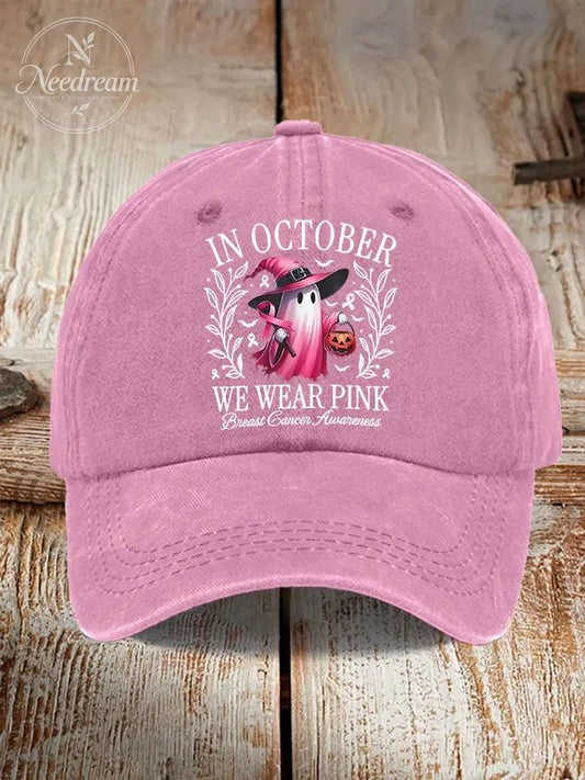 Unisex Breast Cancer In October We Wear Pink Print Hat