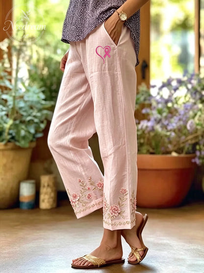 Women'S Breast Cancer Awareness Casual Pants