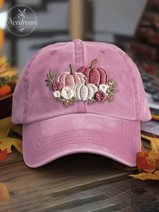 Women's casual pink pumpkin hat