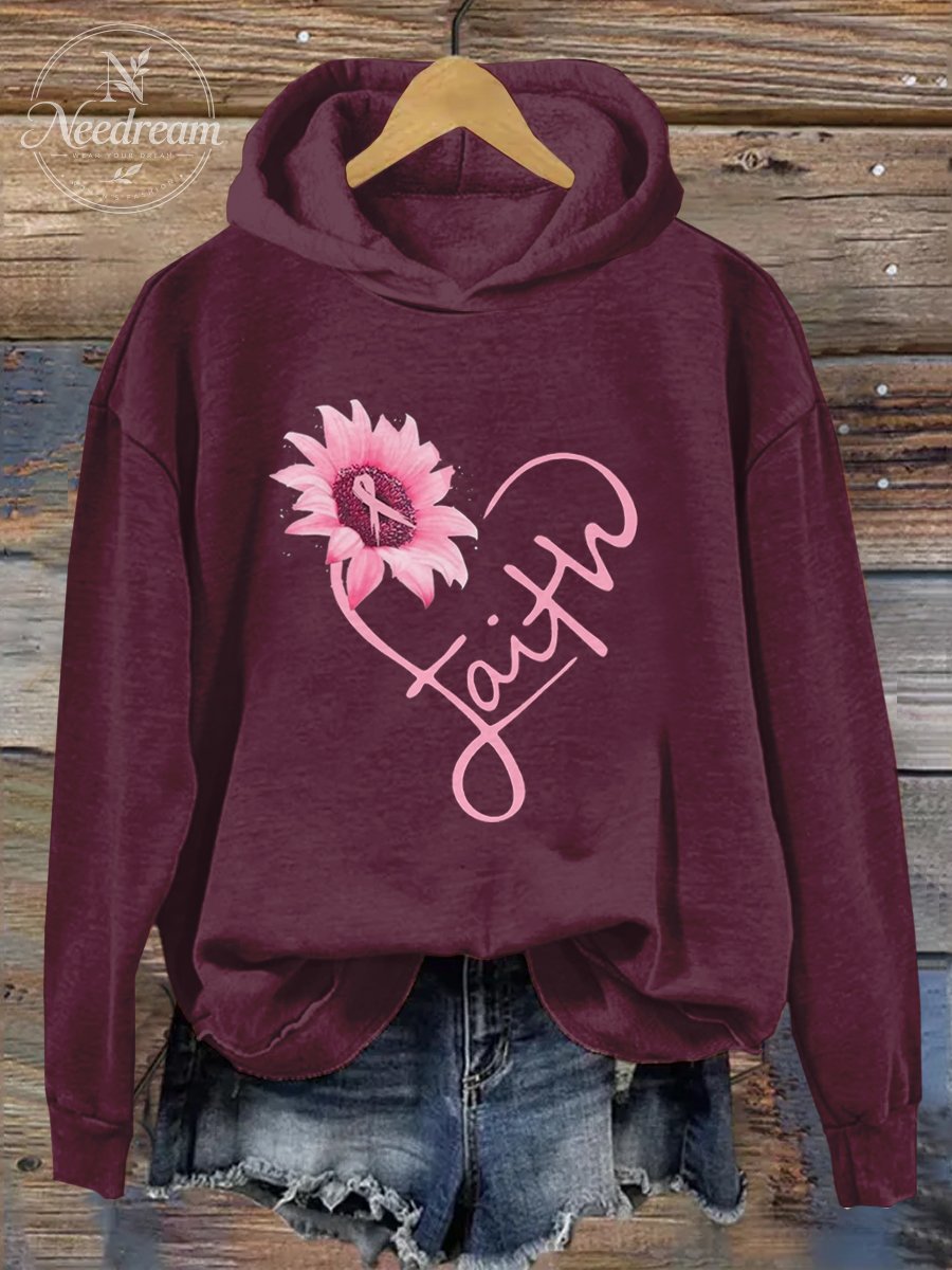 Breast Cancer Awareness Month Pink Art Print Hoodie