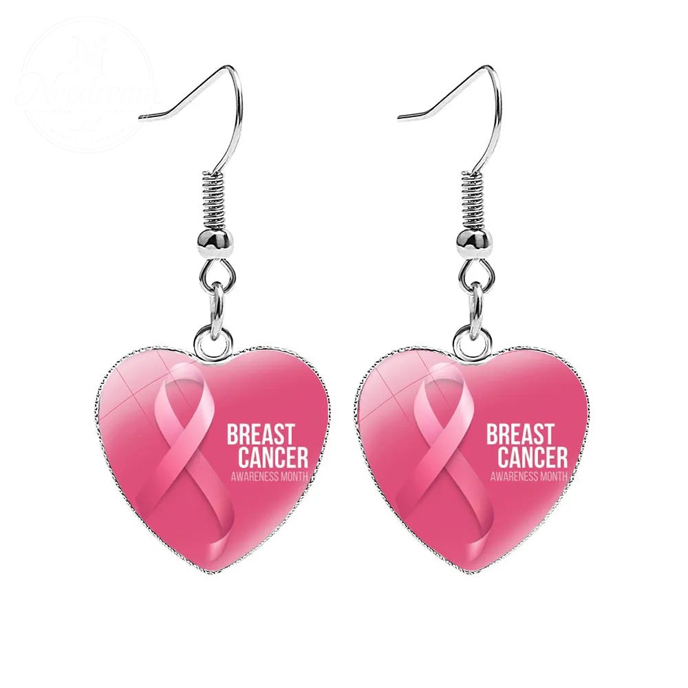 AIDS Breast Prevention Badge Earrings