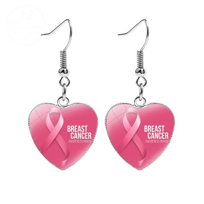 AIDS Breast Prevention Badge Earrings