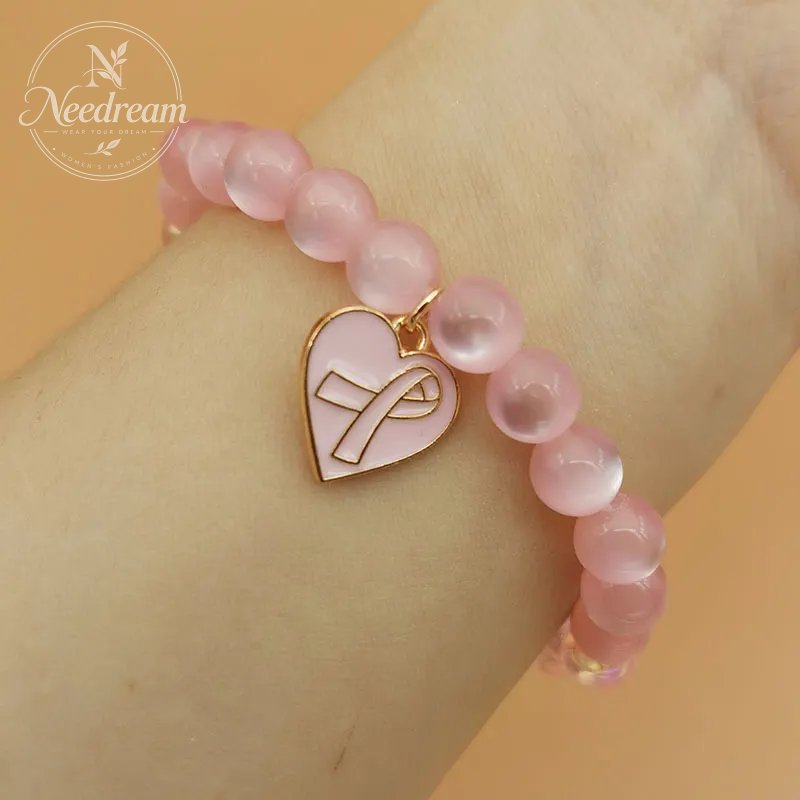 Faith, Hope, Care For Women'S Health, Pink Ribbon Bracelet