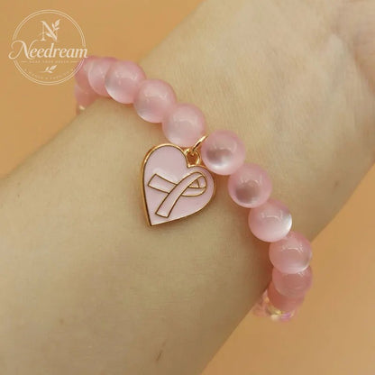 Faith, Hope, Care For Women'S Health, Pink Ribbon Bracelet