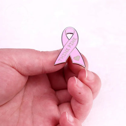 Pink Ribbon Brooch, Health Awareness Badge Gift