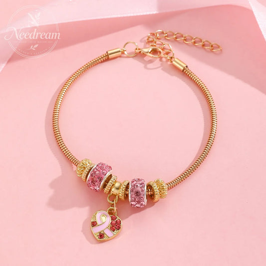 Red Ribbon Love Milk Day Festival Beaded Bracelet