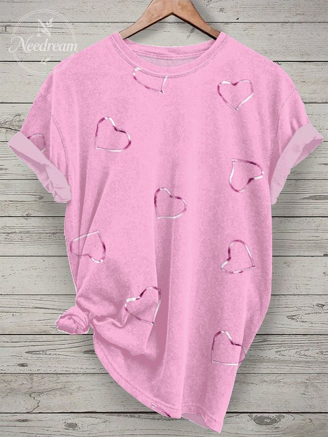 Women's Breast Cancer Awareness Print Casual T-Shirt