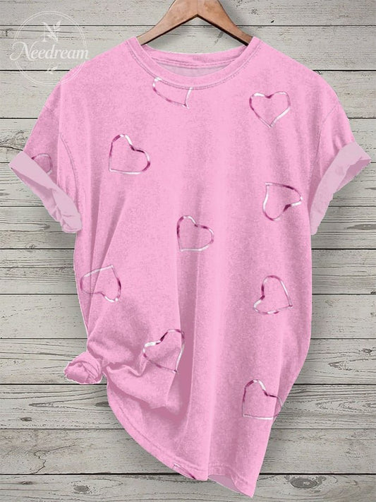 Women's Breast Cancer Awareness Print Casual T-Shirt