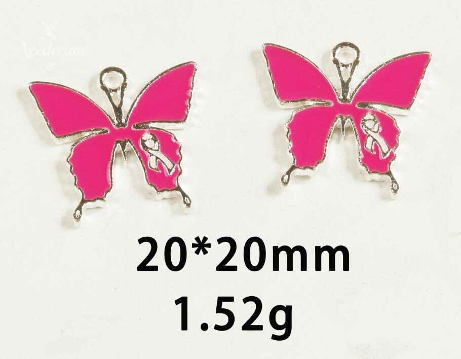 Breast Cancer Awareness Warrior Pink Alloy Pendant Accessory(Two Pack)