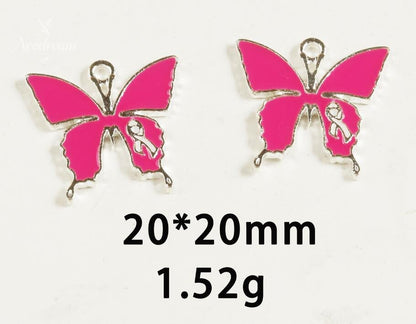 Breast Cancer Awareness Warrior Pink Alloy Pendant Accessory(Two Pack)