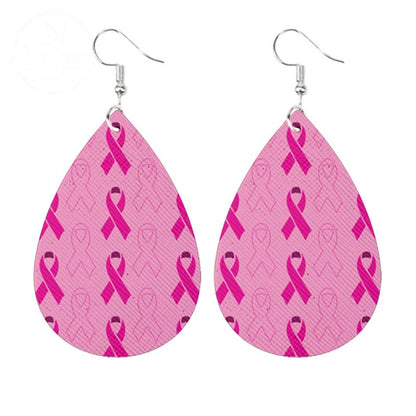 Caring For AIDS Pink Water Drop Earrings