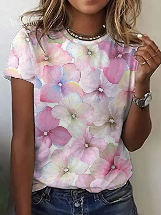 Women's Breast Cancer Awareness Print Casual T-Shirt