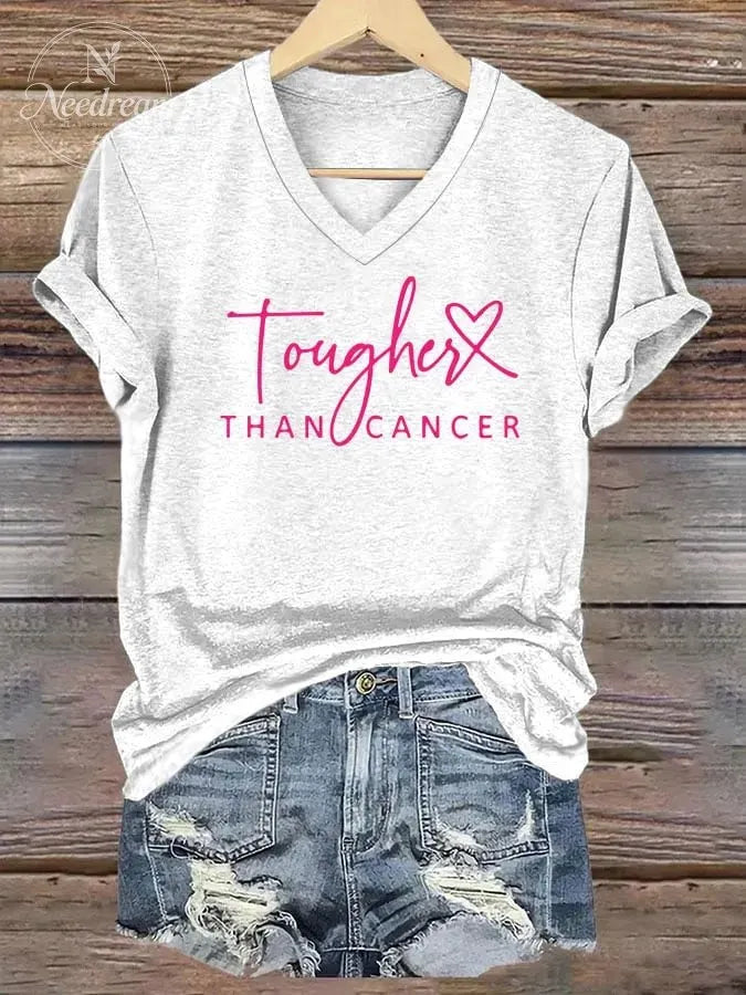 Women's Breast Cancer Printed Short Sleeve T-shirt