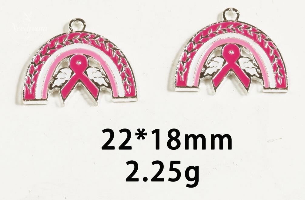 Breast Cancer Awareness Warrior Pink Alloy Pendant Accessory(Two Pack)