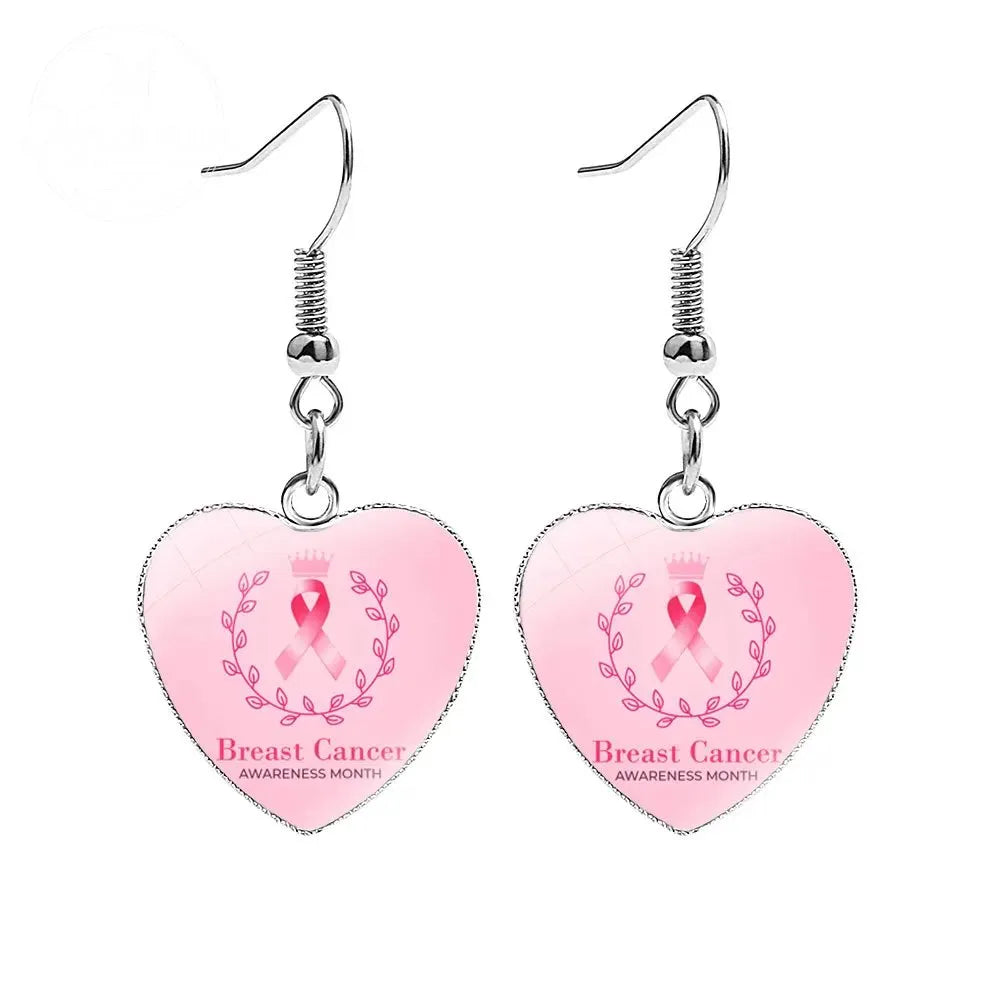 AIDS Breast Prevention Badge Earrings