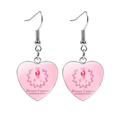 AIDS Breast Prevention Badge Earrings