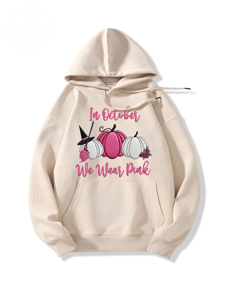 In October We Wear Pink  Pattern 100% 300g Cotton Classic Hoodie